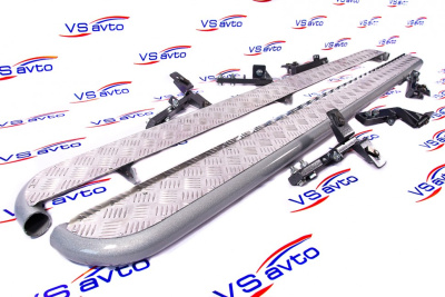 Защита порогов с алюминиевым листом (d.51) Лада Ларгус Cross (арт. 3440)