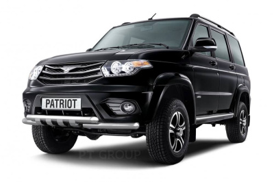 Защита переднего бампера двойная с клыками Ø63/63мм (НПС) UAZ Patriot 2014- (05020104)