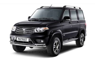 Защита порогов с алюм. площадкой Ø51мм (НПС) UAZ Patriot 2014- (05020201)