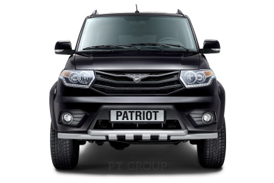Защита переднего бампера двойная с клыками Ø63/63мм (НПС) UAZ Patriot 2014- (05020104)