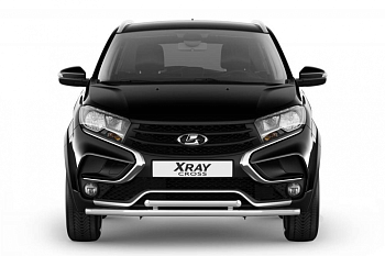 Защита переднего бампера двойная Ø51/51мм (НПС) Lada X-Ray Cross 2018- (LXC220201)