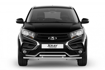 Защита переднего бампера двойная Ø51/51мм (НПС) Lada X-Ray Cross 2018- (LXC220201)