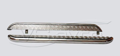 Пороги с алюминиевым листом, нерж. (d 63,5) ВАЗ 21214 (арт. 1303) Пороги с алюминиевым листом, нерж. (d 63,5) ВАЗ 21214 (арт. 1303)