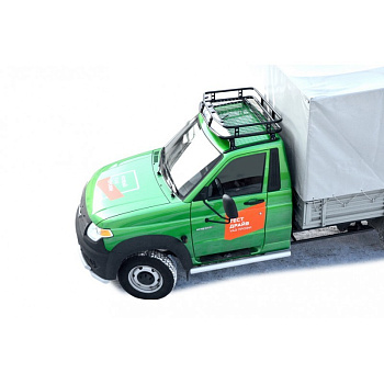 Защита порогов «Труба» нерж. (d76) УАЗ Профи (арт. 1477)