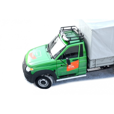 Защита порогов «Труба» нерж. (d76) УАЗ Профи (арт. 1477)