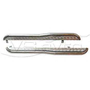 Пороги с алюминиевым листом, с перегибом (d.63,5) 2123 Шевроле Нива RS, NivaTravel (арт. 0231 RS)