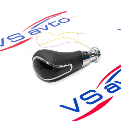 Ручка КПП в стиле Лада Веста с синей LED-подсветкой (хромированная вставка) ВАЗ 2108-21099, 2110-2112, 2113-2115, Лада Приора Ручка КПП в стиле Лада Веста с синей LED-подсветкой (хромированная вставка) ВАЗ 2108-21099, 2110-2112, 2113-2115, Лада Приора