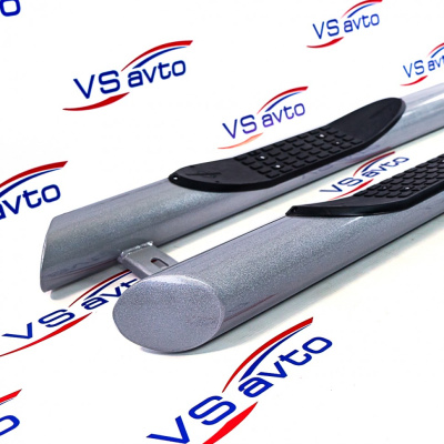 Защита порогов «Труба с проступью» (d.76) Lada X-Ray (арт. 3417)