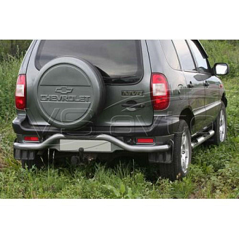 Защита заднего бампера труба с проступью «Волна» 2123 Шевроле Нива (арт. 0128)