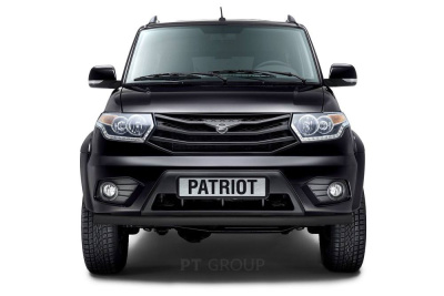 Защита переднего бампера одинарная Ø63мм ШАГРЕНЬ Черный (ППК) UAZ Patriot 2014- (UZP-14-330201.22)