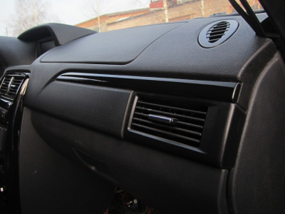 Молдинги панели приборов Лада Приора 2 (черный лак)