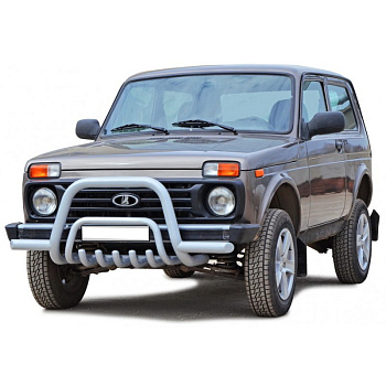 Защита переда «Низкая» с усами (d63,5) ВАЗ 21214-31 (арт. 3302)