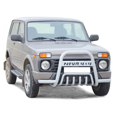 Дуга передняя «С усами» и доп. защитой двигателя нерж. (d63,5) Лада 4x4 Urban (арт. 1315) Дуга передняя «С усами» и доп. защитой двигателя нерж. (d63,5) Лада 4x4 Urban (арт. 1315)