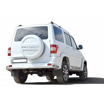 Защита заднего бампера «Труба с уголками» нерж. (d 63.5) УАЗ ПАТРИОТ RS (арт. 1455)