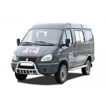 Защита порогов с алюминиевым листом Газель Соболь, Баргузин (левая сторона) нерж. (арт. 1462)