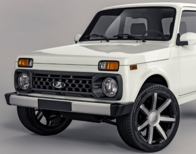 Решетка радиатора «Titan» Лада 4х4 покрытие черный матовый