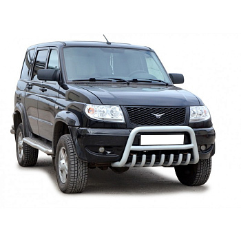 Защита переда «Низкая» с доп. защитой бампера (d63.5) УАЗ Patriot (арт. 3437)