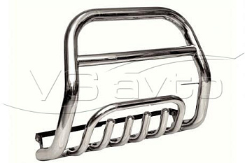 Передок с доп. защитой двигателя «Труба сверху» нерж. (d 63,5) Шевроле Нива (арт. 0207)