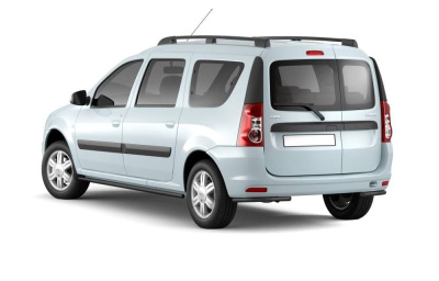 Защита порогов прямая Ø51мм ШАГРЕНЬ Черный (ППК) LADA Largus 2012- (LLA330302)