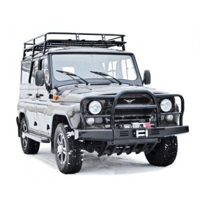 Бампер передний силовой под лебедку с защитой переда УАЗ HUNTER (арт. 0495)