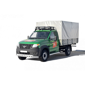 Защита переда «Труба двойная» нерж. (d63,5) УАЗ Профи (арт. 1475)