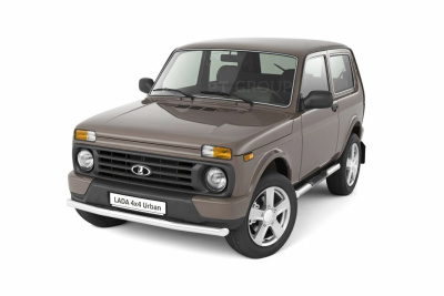 Защита порогов с накладками Ø76мм (НПС) Лада 4х4 2121 1995-/ 4x4 Urban 2015- (LNI220303)