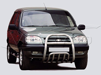 Передок с дополнительной защитой двигателя «Труба сверху» 2123 Шевроле Нива (арт. 0106)