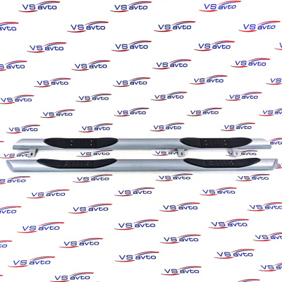 Защита порогов «Труба с проступью» (d.76) Lada X-Ray (арт. 3417)