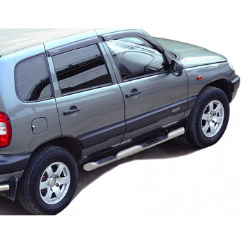 Пороги «Труба Люкс» с проступью, 2123 Шевроле Нива (арт. 0193)