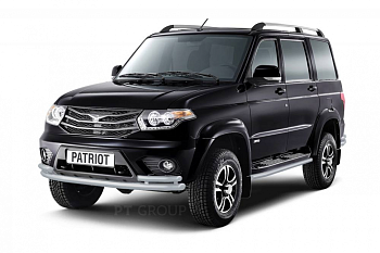 Защита порогов окантовка Ø51мм ИСКРА Серебристый (ППК) UAZ Patriot 2014- (UZP-14-330304.11)