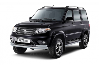 Защита порогов окантовка Ø51мм ИСКРА Серебристый (ППК) UAZ Patriot 2014- (UZP-14-330304.11)