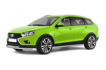Защита порогов прямая Ø51мм (НПС) LADA Vesta SW Cross 2017- (LSC220301)