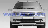 Защита переднего бампера двойная Ø63/51мм ИСКРА (ППК) CHEVROLET Niva 2009-2020/ LADA Niva Travel 2021- (LNV330201)