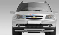 Защита переднего бампера двойная Ø63/51мм ИСКРА (ППК) CHEVROLET Niva 2009-2020/ LADA Niva Travel 2021- (LNV330201)