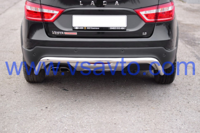 Защита заднего бампера Ø51мм (НПС) LADA Vesta SW Cross 2017- (LSC220101)