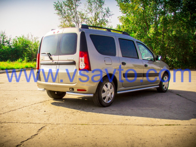 Защита порогов прямая Ø51мм ИСКРА Серебристый (ППК) LADA Largus 2012- (LLA330301)