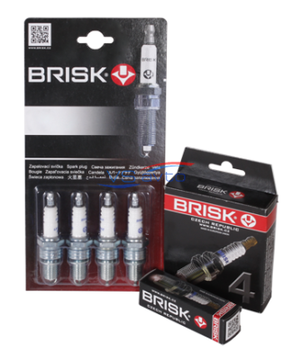 Комплект свечей зажигания (1.0) "Brisk" (8-ми клап. ДВС) LOR15YC-1-J (улучшенные характеристики) ВАЗ 2101-07, 2110-2112, 2108-21099, 2113-2115 Лада Калина