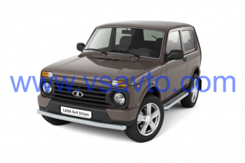 Защита переднего бампера одинарная ИСКРА (Серебристый) Ø63мм (ППК) LADA "4х4 URBAN" 2015- (LUR330101)