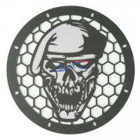 Грили двухслойные для динамиков 16 см VS-AVTO Череп в берете белые